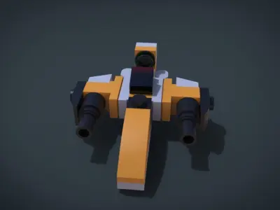 Ledgo SpaceShip Low-poly 3D model