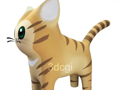 Cat Rigged Low-poly 3D model