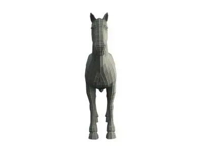 Base Mesh Horse - Low Poly  Low-poly 3D model
