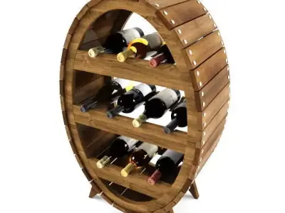 Wine shelf Free 3D model