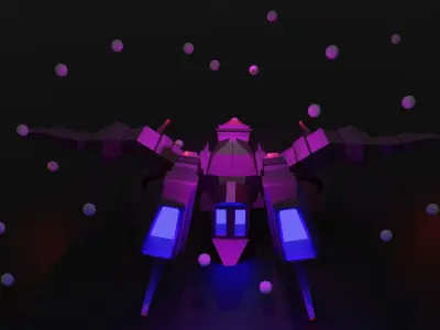 spaceship model Low-poly 3D model