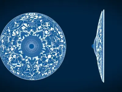 SHIELD ornate gold disc 3D model