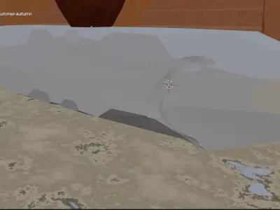 Simple desert stone scene Low-poly 3D model