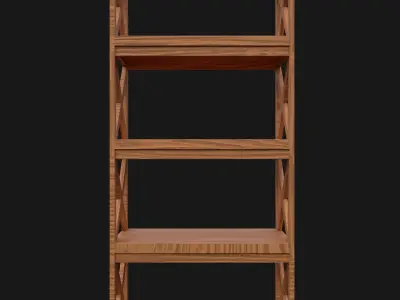 FREE Wooden bookcase Free low-poly 3D model