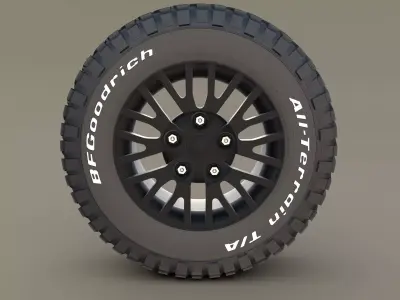 Kahn Wheel BF Goodrich Tire 3D model