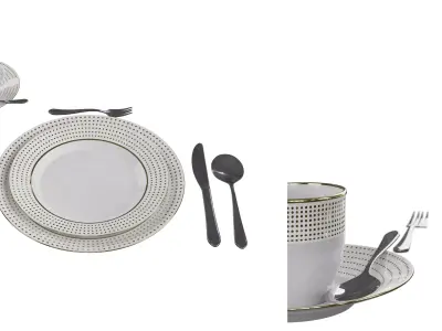 Modern Dinnerware 05 Free 3D model