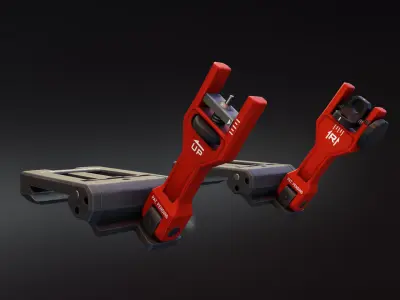 Sidewinder 2 BUIS sights Low-poly 3D model