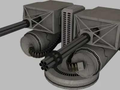 Bulletstorm gun variations Low-poly 3D model