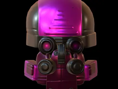 Gas mask helmet 3d model scifi Low-poly  Low-poly 3D model 540