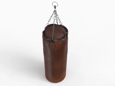Realistic Punching Bag Brown 3D model