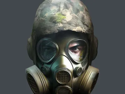 Helmet 3d model military combat Military scifi Low-poly Low-poly 3D model