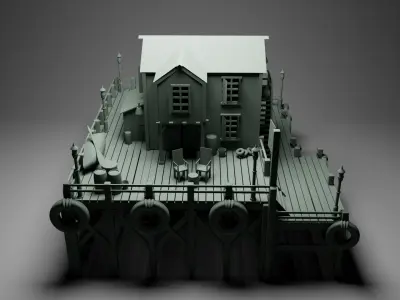  Fishing House 3D Model   Low-poly 3D model