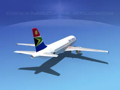 Airbus A320 LP South African Low-poly 3D model