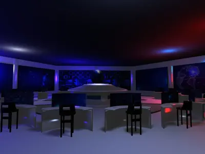 Command Center - Control Room- Military Base - Hong Kong Low-poly 3D model