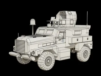 cougar 4x4 MRAP Low-poly 3D model