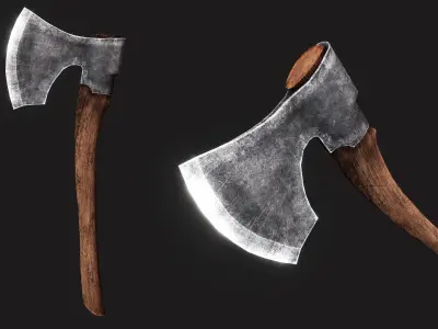 Viking Axes Collection Low-poly 3D model