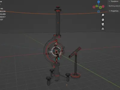 gyroscope and telescope 3d Free low-poly 3D model