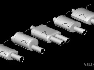 Car Muffler Exhaust Pack  Low-poly 3D model