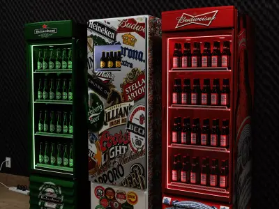 Commercial Beer Coolers and Beverage Display Collection 3D model