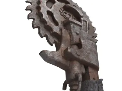 Scrap-Heap Post-Apocalyptic Melee Weapon Low-poly 3D model