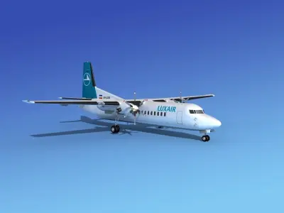 Fokker 50 Luxair 3D model