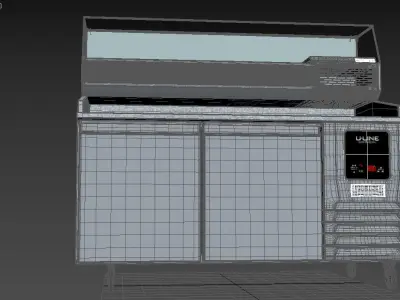 U-Line Pizza Prep Table Refrigerators Ucpp566-Ss61A Low-poly 3D model
