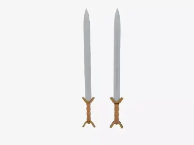  Celtic War Sword Low-poly 3D model