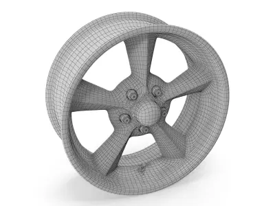 BG Rod Works Old School Wheel 17x7 Chrome 1965-1973 3D model