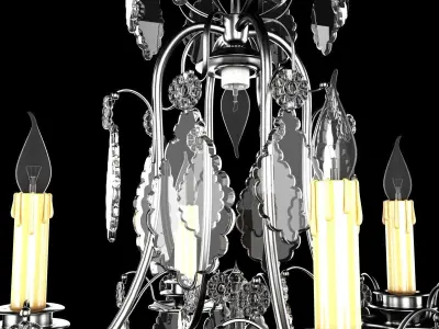 1920 EXQUISITE FRENCH CRYSTAL 9 LIGHT CHANDELIER 3D model