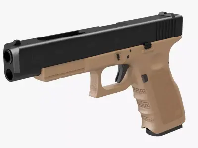 Glock 34 Brown Low-poly 3D model