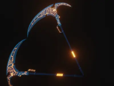 Sci-Fi Scythe 3D model Low-poly 3D model