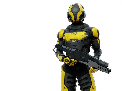 MECHA SOLDIER-K  Rigged for Unreal Engine - Unity - MIXAMO  3D model