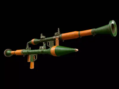 Low Poly Heavy Weapons Pack 2 In 1 - Textured  Low-poly 3D model