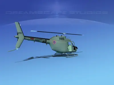Bell OH-58B Royal Thai Army 3D model