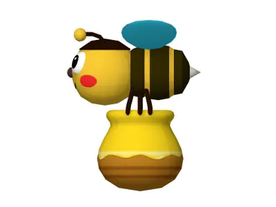 honeybee bee Low-poly 3D model