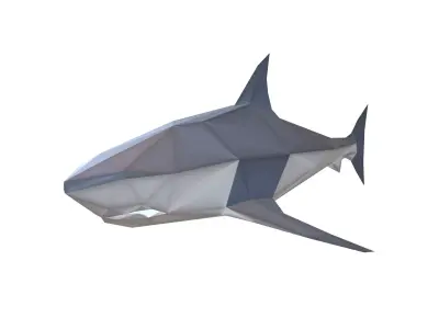 Low Poly Shark v1 008 Low-poly 3D model