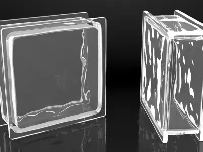 Clear Wave Glass Block 3D model