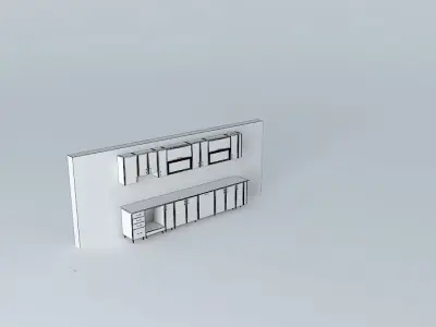 Kitchen furniture set  Free 3D model