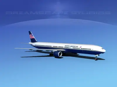 Boeing 777-300 North American 3D model