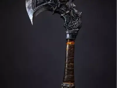 Shadow Ember Battle Axe Low-poly 3D model