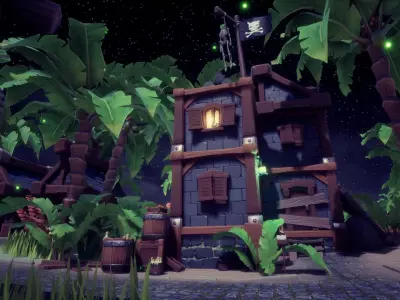 Stylized 3D Island UE4 Low-poly 3D model