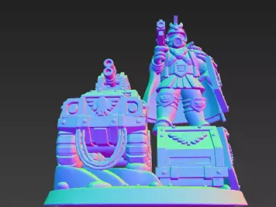 Marshal Wilhelm with Armoured Car - Valour Korps  3D model