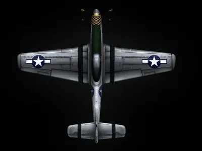 P-51 Mustang Low-poly 3D model