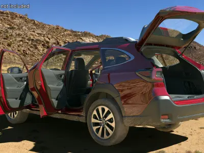 2025 Subaru Outback Crimson Red Dirty 3D model