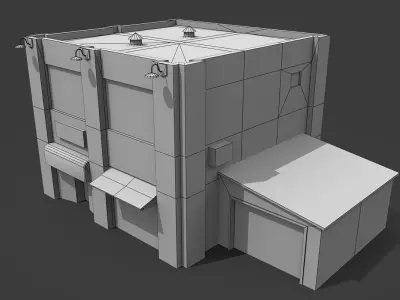 Old Drug Store Low-poly 3D model