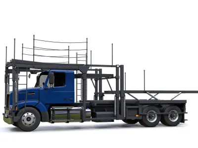 Car Carrier Trailer Low-poly 3D model