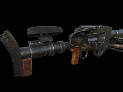 Anti-tank rifle RES Low-poly 3D model