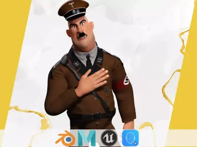 Adolf Hitler Cartoon 3d Low-poly 3D model