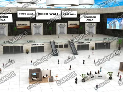 Virtual e-Congress Lobby 003 3D model