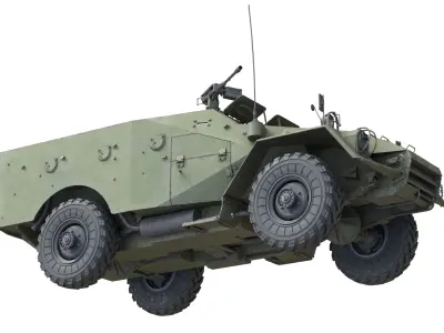 BTR 40 Armored Car Low-poly 3D model